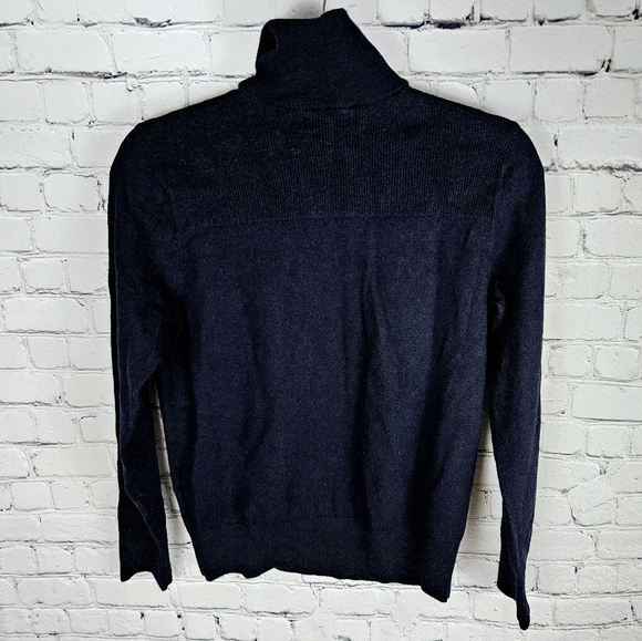 BANANA REPUBLIC | extra come merino wool blend high neck quarter zip sweater - Picture 3 of 8